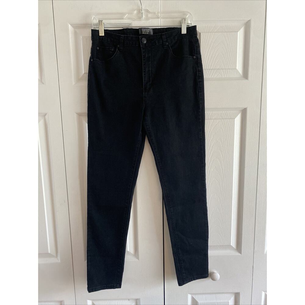 Monkey Ride Jeans Womens 32 Black‎ Original Vintage Denim Straight Leg Jeans